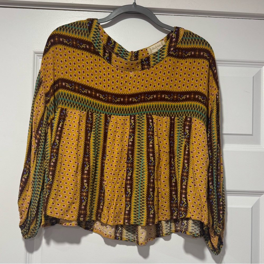 Altar'd State Multicolor Patterned Blouse - image 1